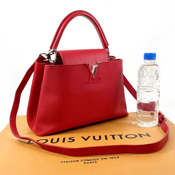 Louis Vuitton Handbag Red Taurillon Capucines PM - Picture 1 of 13